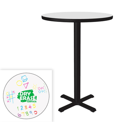 All Bar Stool/Standing Height Café & Breakroom Table - Dry Erase Markerboard