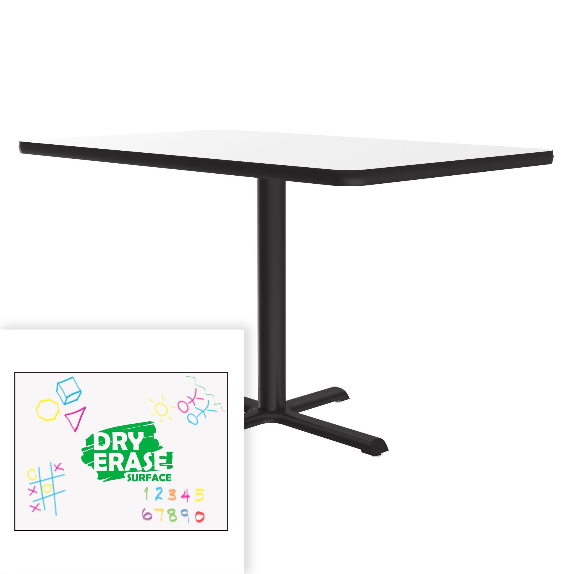 All Table Height Café & Breakroom Table - Dry Erase Markerboard