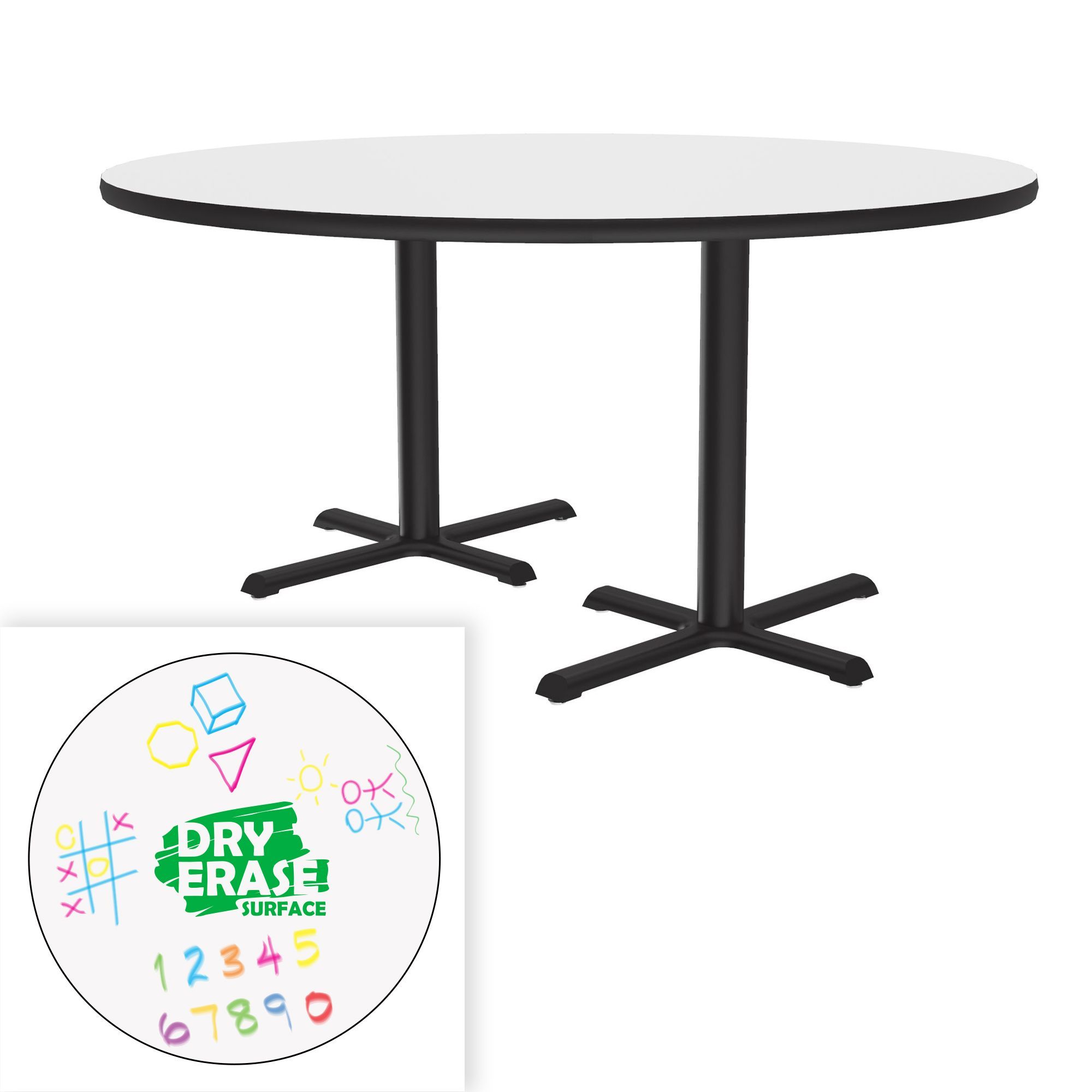 All Table Height Café & Breakroom Table - Dry Erase Markerboard