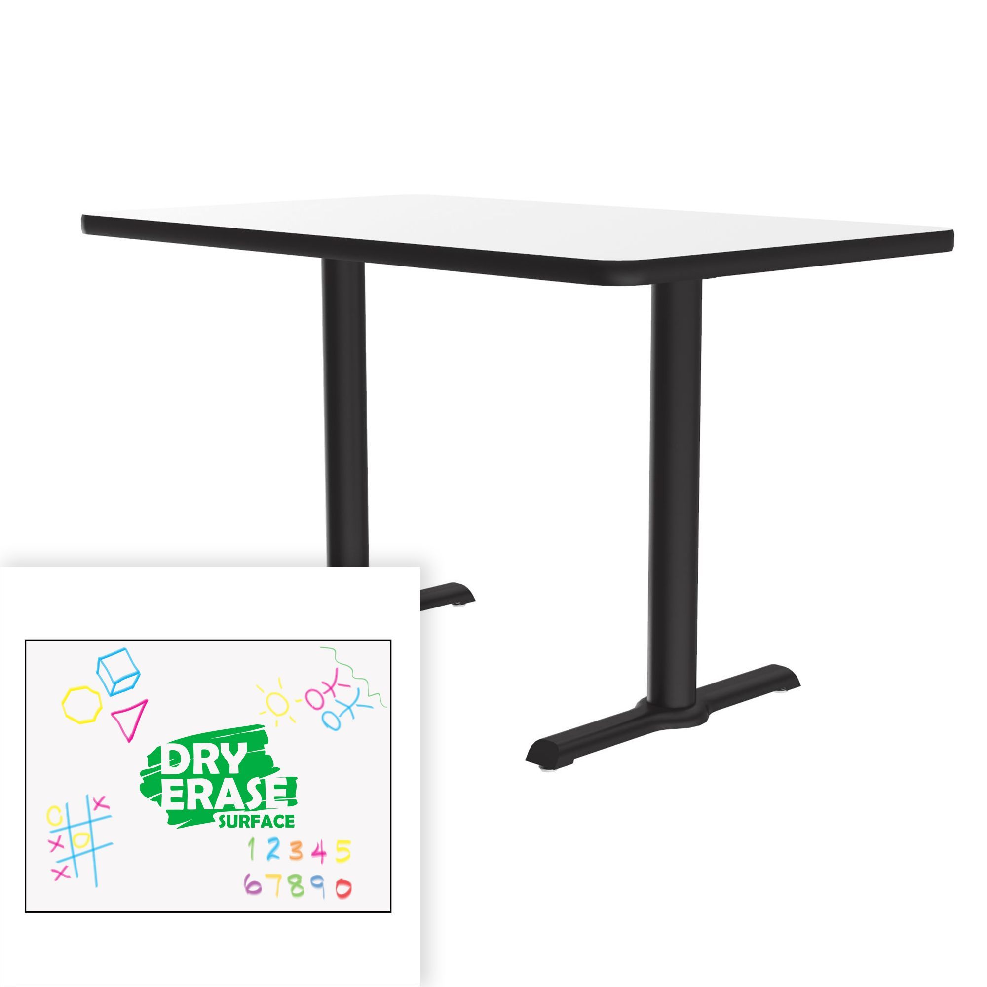 All Table Height Café & Breakroom Table - Dry Erase Markerboard