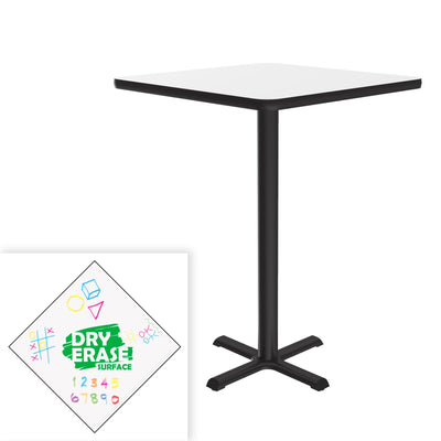 All Bar Stool/Standing Height Café & Breakroom Table - Dry Erase Markerboard