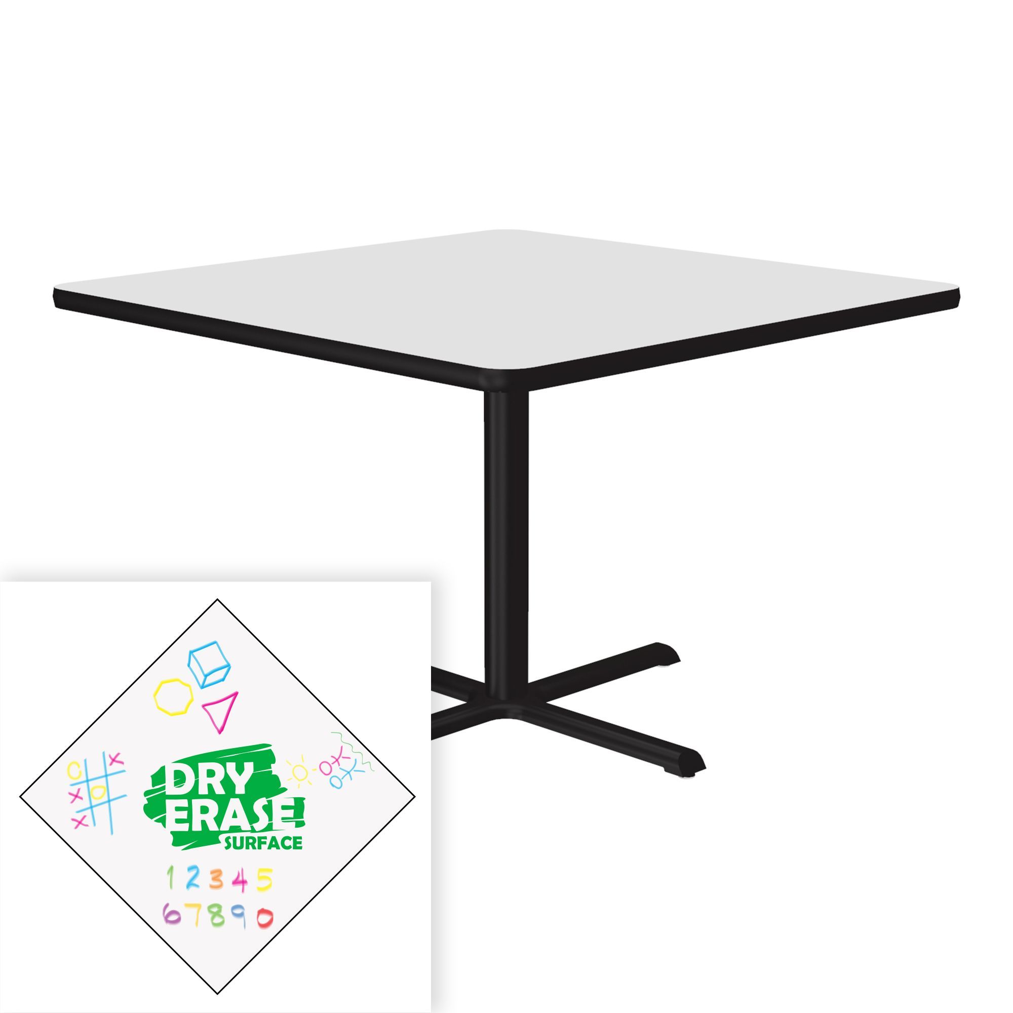 All Table Height Café & Breakroom Table - Dry Erase Markerboard